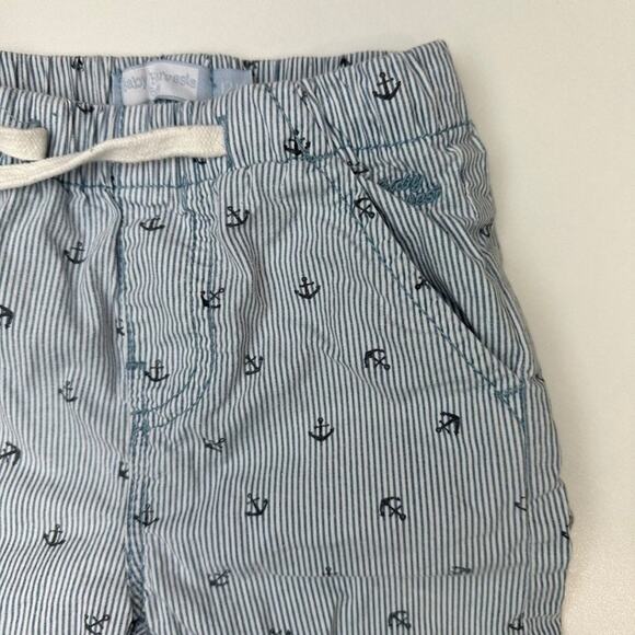 Baby Harvest Set of 2 Shorts Blue, White Stripes & Green with Palm Print 12/18 - Picture 7 of 9
